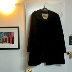 Burberry London black wool swing coat size 4 us
